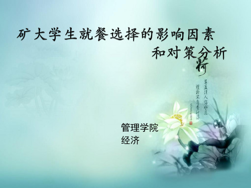 统计学工具spss大作业矿大学生就餐的影响因素和对策分析