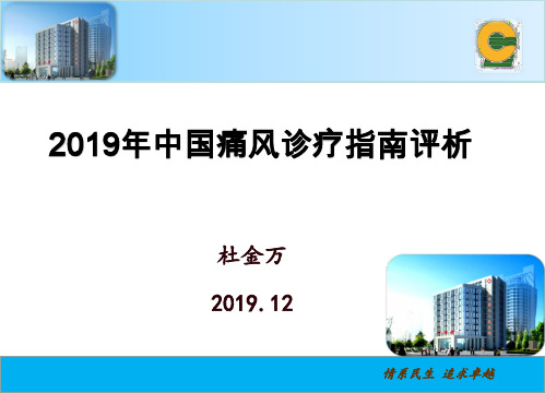 2019年-杜金万-20191220-2019痛风治疗指南评析ppt课件-PPT精选文档