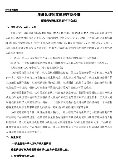 质量认证的步骤