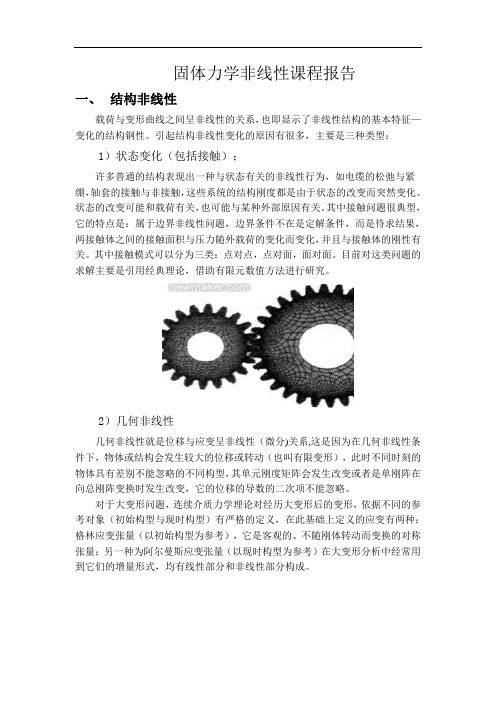 固体力学非线性课程报告