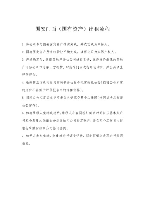 国有资产招租流程