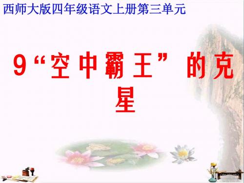 四年级语文上册 第三单元 “空中霸王”的克星课件1 西师大版
