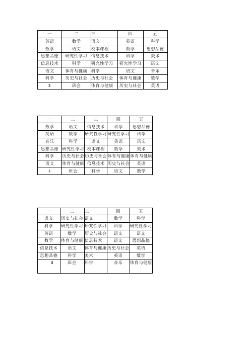 功课表