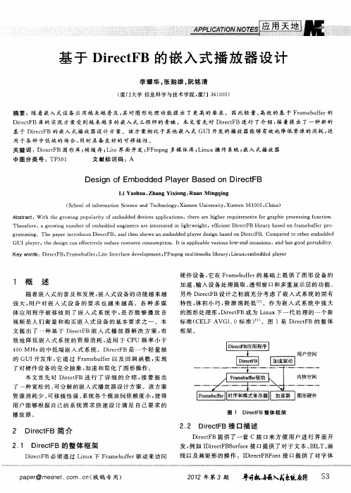基于DirectFB的嵌入式播放器设计