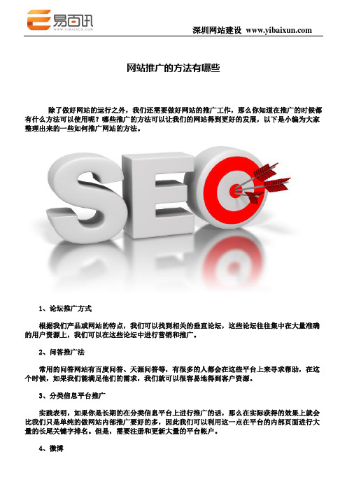 网站推广的方法有哪些