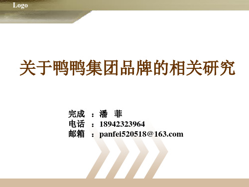 关于鸭鸭集团品牌的相关研究