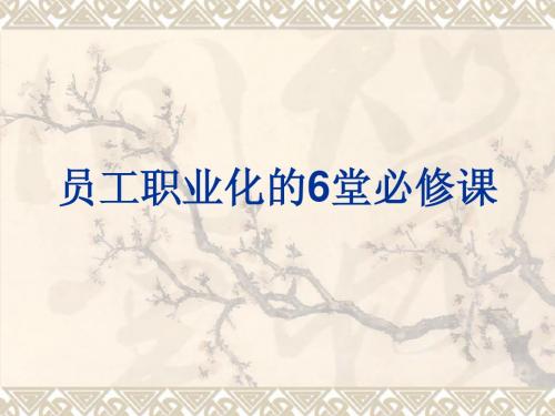 员工职业化的6堂必修课