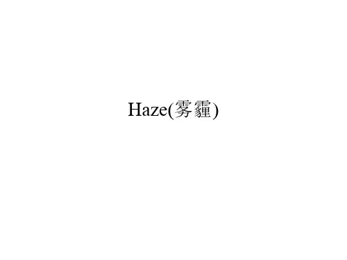 英文：雾霾(Haze)的相关定义、危害、成因、现状及个人和政府应该采取的措施