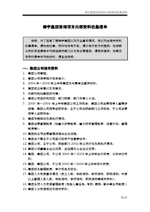 华彩-咨询手册-内部资料收集清单