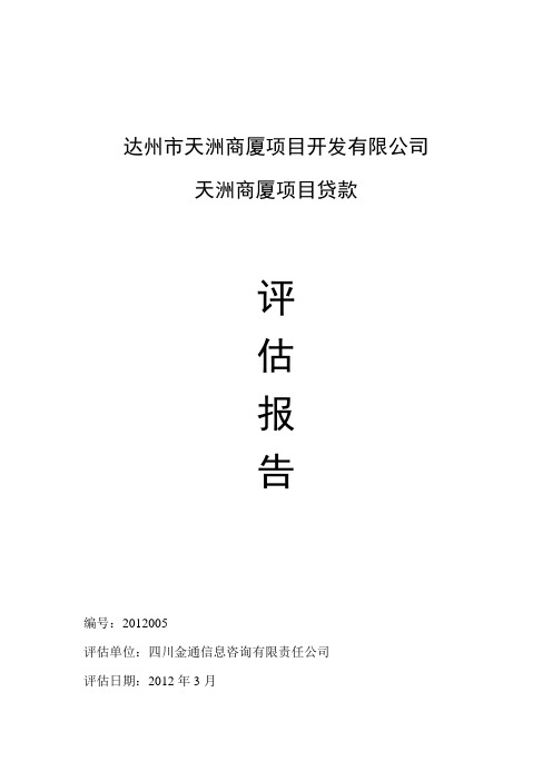 达川天洲商厦开发项目贷款评估报告