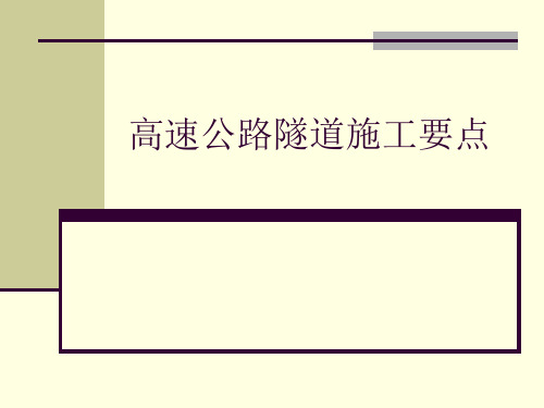 高速公路隧道中施工要点PPT课件