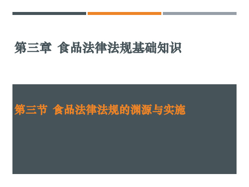 食品法律法规的渊源与实施