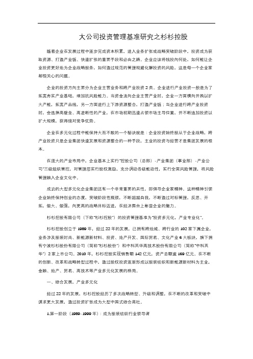 大公司投资管理基准研究之杉杉控股