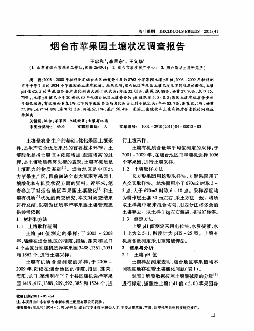 烟台市苹果园土壤状况调查报告