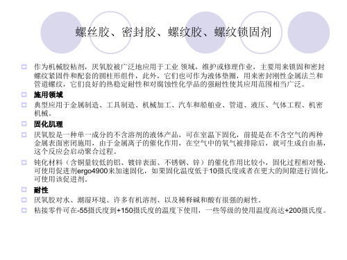 螺丝胶、密封胶、螺纹胶、螺纹锁固剂