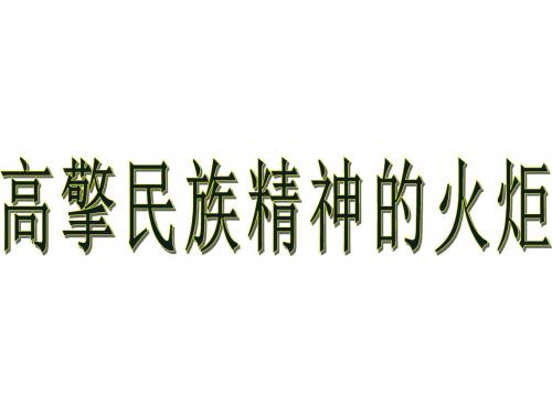 九年级政治全册第三单元关注国家的发展第九课弘扬和培育民第二框高擎民族精神的火炬课件鲁教版