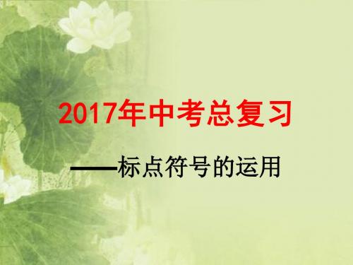 2017年中考总复习--标点符号