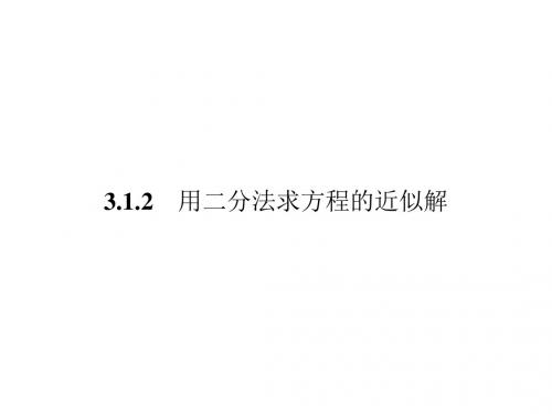 高一数学人教A版必修一课件：3.1.2 用二分法求方程的近似解