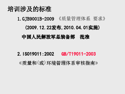 品质管理GJB9001B2009培训教材