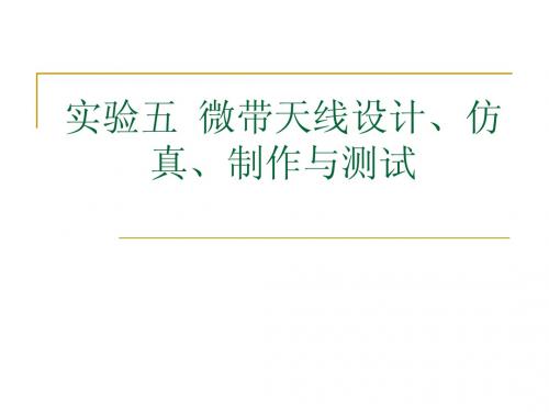 射频电路专题实验   实验五 微带天线设计