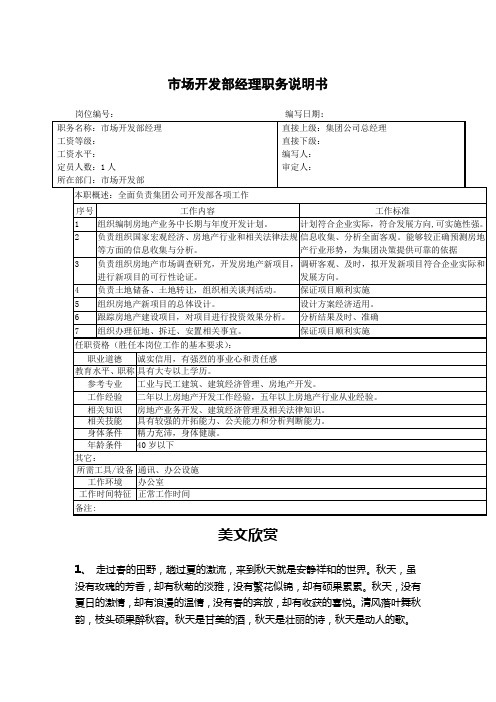 开发部经理职务说明书.doc
