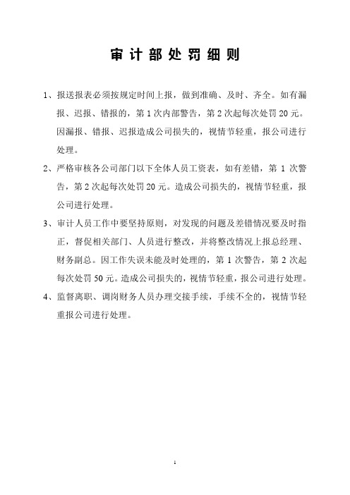 审计部处罚细则