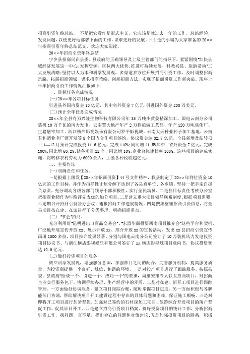 2020年招商引资年终总结范文.docx