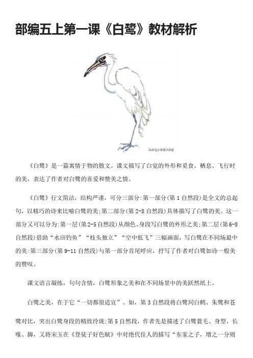 部编五上第一课《白鹭》教材解析