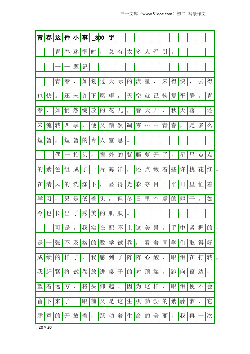 初二写景作文：青春这件小事_800字_138
