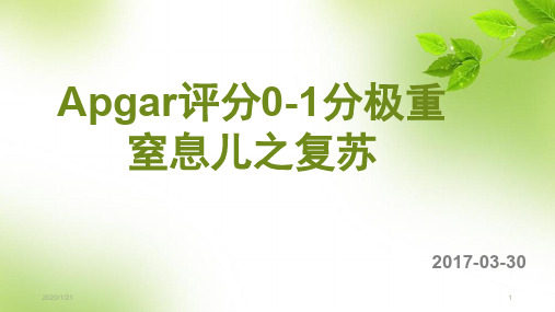 0-1分极重窒息儿的复苏PPT参考课件
