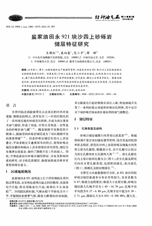 盐家油田永921块沙四上砂砾岩储层特征研究