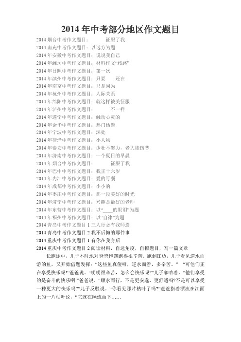 2014年中考作文