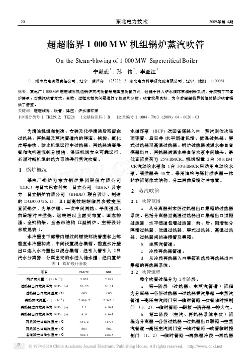 超超临界1000MW机组锅炉蒸汽吹管-----