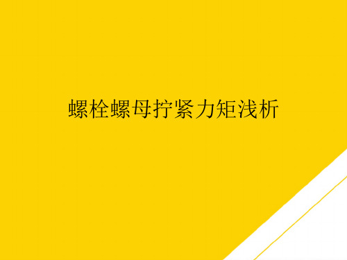 螺栓螺母拧紧力矩浅析(最全版)PTT文档
