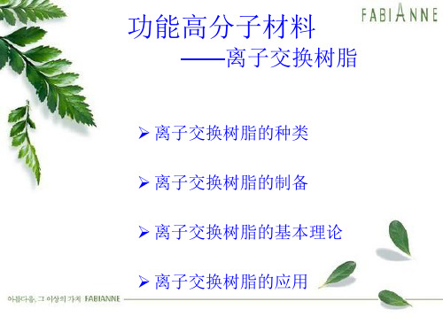 功能高分子材料-离子交换树脂ppt课件
