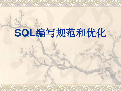 SQL编写规范和优化讲稿