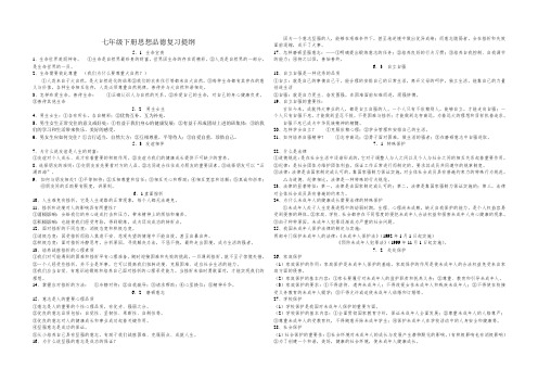 七年级下册思想品德复习提纲(整理更新)