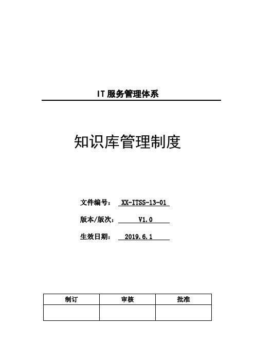 知识库管理制度