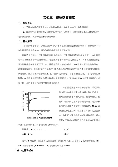溶解热测定