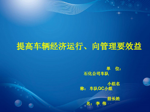 2013车队QC成果2总结