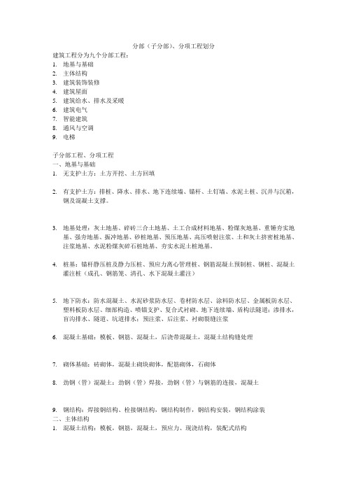 工程资料--分部(子分部)、分项工程划分.doc
