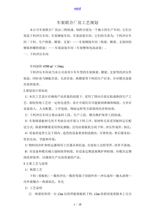 车架车间实用工艺规划