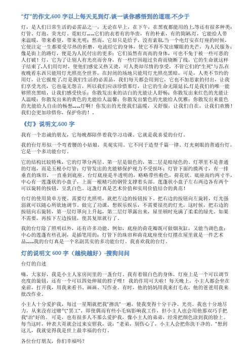 电灯说明文范文600字