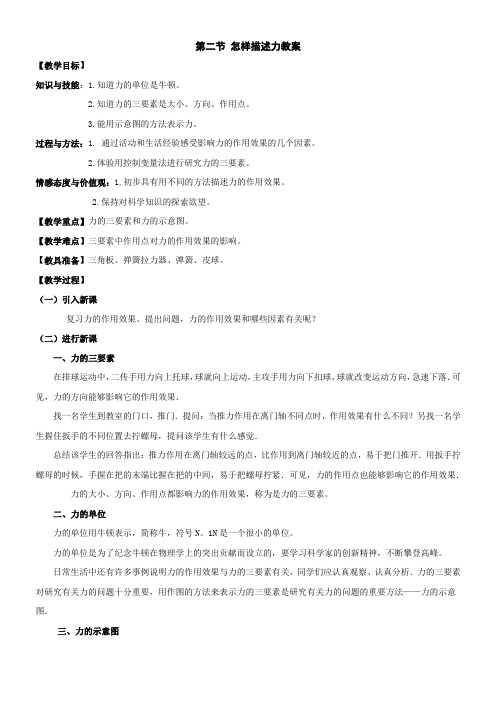 沪科版八年级物理上册 5、2怎样描述力教案1word版