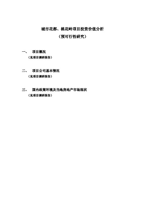 房地产项目投资价值分析 预可行性研究 
