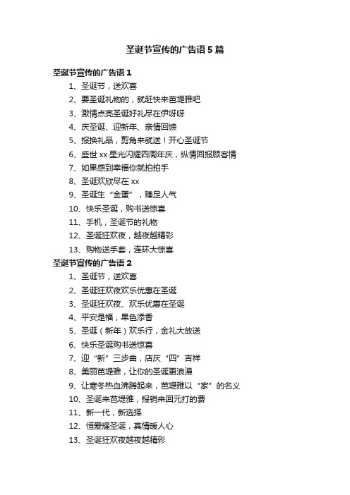圣诞节宣传的广告语5篇