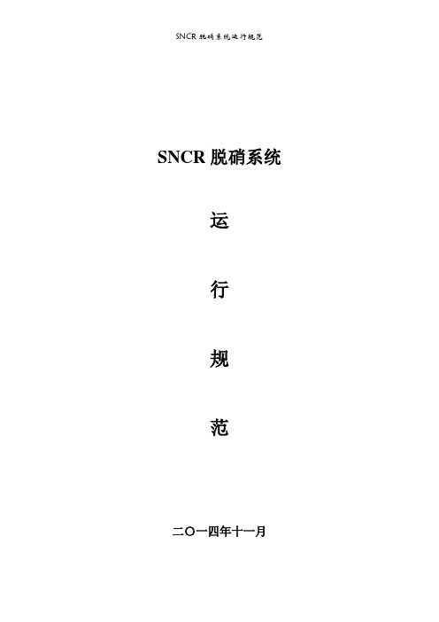 SNCR运行规范