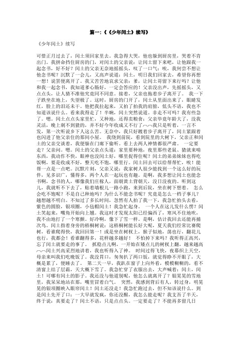 仿写少年闰土400字