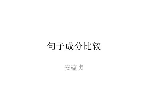 汉英语言比较-句子成分比较