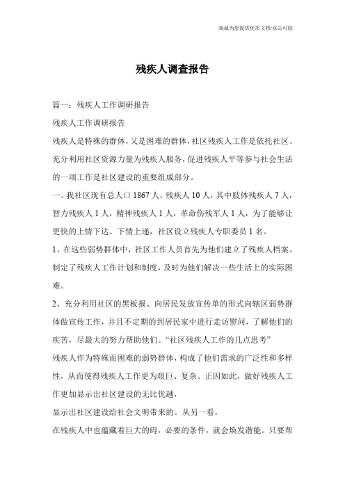 残疾人调查报告